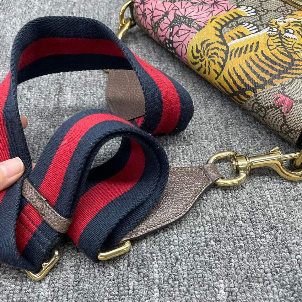 100% Authentic GUCCI Padlock Brown Bengal Canvas Shoulder Bag - Picture 14 of 15